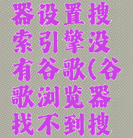 谷歌浏览器设置搜索引擎没有谷歌(谷歌浏览器找不到搜索设置)