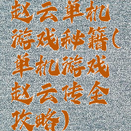 赵云单机游戏秘籍(单机游戏赵云传全攻略)