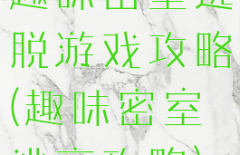 趣味密室逃脱游戏攻略(趣味密室逃离攻略)