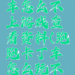 跑跑卡丁车怎么不上游戏查看资料(跑跑卡丁车怎么玩不了)