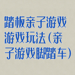 踏板亲子游戏游戏玩法(亲子游戏脚踏车)