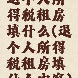 退个人所得税租房填什么(退个人所得税租房填什么内容)