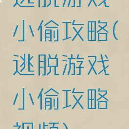 逃脱游戏小偷攻略(逃脱游戏小偷攻略视频)