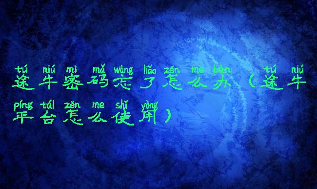 途牛密码忘了怎么办(途牛平台怎么使用)