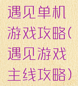 遇见单机游戏攻略(遇见游戏主线攻略)