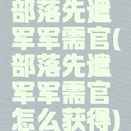 部落先遣军军需官(部落先遣军军需官怎么获得)