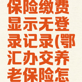 鄂汇办怎么交养老保险缴费显示无登录记录(鄂汇办交养老保险怎么交不了了)