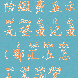 鄂汇办怎么交养老保险缴费显示无登录记录(鄂汇办怎么查询养老保险缴费记录)