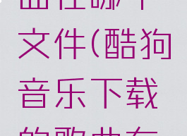 酷狗音乐下载的歌曲在哪个文件(酷狗音乐下载的歌曲在哪个文件夹mac)