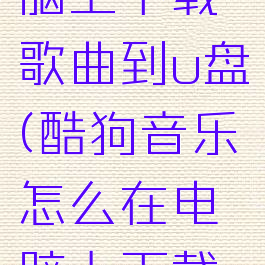酷狗音乐怎么在电脑上下载歌曲到u盘(酷狗音乐怎么在电脑上下载歌曲到u盘中)