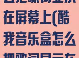 酷我音乐盒怎么把歌词显示在屏幕上(酷我音乐盒怎么把歌词显示在屏幕上呢)