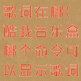 酷我音乐盒歌词在哪(酷我音乐盒哪个命令可以显示歌词)