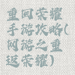 重回荣耀手游攻略(网游之重返荣耀)