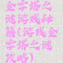 金字塔之谜游戏秘籍(游戏金字塔之谜攻略)