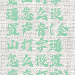 金山打字通怎么设置声音(金山打字通怎么设置声音打字)