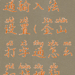 金山打字通输入法设置(金山打字通怎么切换搜狗输入法)