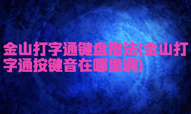 金山打字通键盘指法(金山打字通按键音在哪里调)