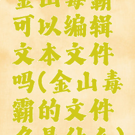 金山毒霸可以编辑文本文件吗(金山毒霸的文件名是什么)