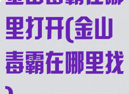 金山毒霸在哪里打开(金山毒霸在哪里找)