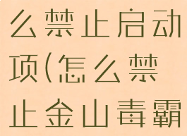金山毒霸怎么禁止启动项(怎么禁止金山毒霸开机启动)