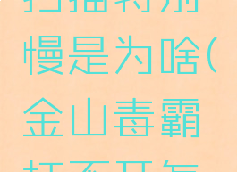 金山毒霸扫描特别慢是为啥(金山毒霸打不开怎么回事)