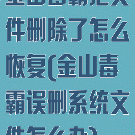 金山毒霸把文件删除了怎么恢复(金山毒霸误删系统文件怎么办)