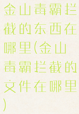 金山毒霸拦截的东西在哪里(金山毒霸拦截的文件在哪里)