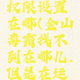 金山毒霸权限设置在哪(金山毒霸找不到在哪儿,但是在运行)