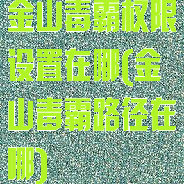 金山毒霸权限设置在哪(金山毒霸路径在哪)