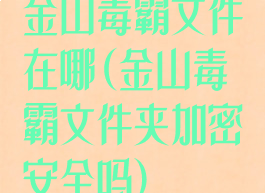 金山毒霸文件在哪(金山毒霸文件夹加密安全吗)