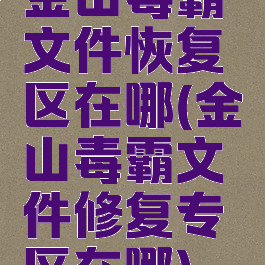 金山毒霸文件恢复区在哪(金山毒霸文件修复专区在哪)