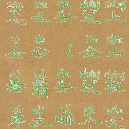 金山毒霸是怎么安装上去的(金山毒霸安装程序在哪个文件夹)