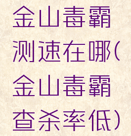 金山毒霸测速在哪(金山毒霸查杀率低)