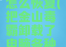 金山毒霸被卸载了怎么恢复(把金山毒霸卸载了电脑各种问题出现怎么办)