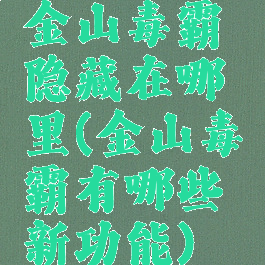 金山毒霸隐藏在哪里(金山毒霸有哪些新功能)