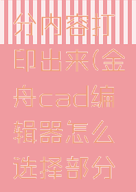 金舟cad编辑器怎么选择部分内容打印出来(金舟cad编辑器怎么选择部分内容打印出来的图片)