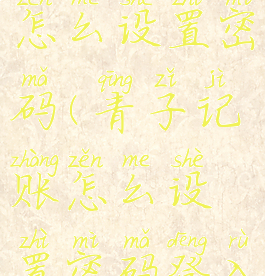 青子记账怎么设置密码(青子记账怎么设置密码登入)