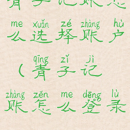 青子记账怎么选择账户(青子记账怎么登录)