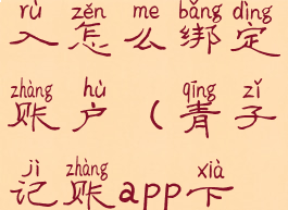 青子记账收入怎么绑定账户(青子记账app下载)