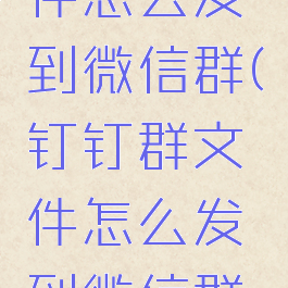 钉钉群文件怎么发到微信群(钉钉群文件怎么发到微信群里面)