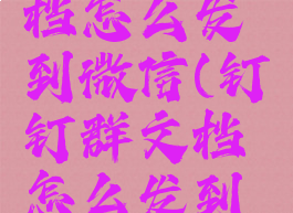 钉钉群文档怎么发到微信(钉钉群文档怎么发到微信里)