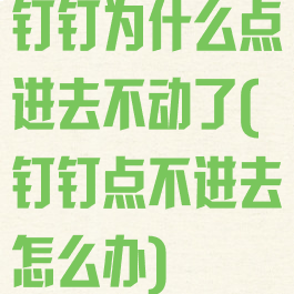 钉钉为什么点进去不动了(钉钉点不进去怎么办)