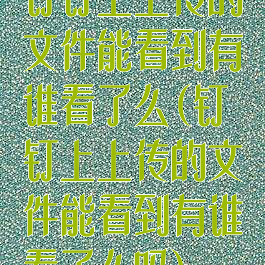 钉钉上上传的文件能看到有谁看了么(钉钉上上传的文件能看到有谁看了么吗)