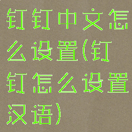 钉钉中文怎么设置(钉钉怎么设置汉语)