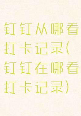 钉钉从哪看打卡记录(钉钉在哪看打卡记录)