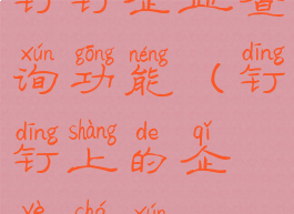 钉钉企业查询功能(钉钉上的企业查询)