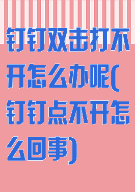 钉钉双击打不开怎么办呢(钉钉点不开怎么回事)