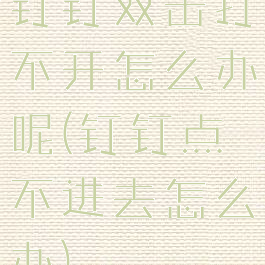 钉钉双击打不开怎么办呢(钉钉点不进去怎么办)