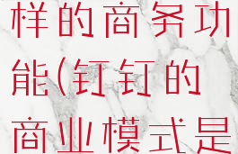 钉钉具有怎样的商务功能(钉钉的商业模式是什么)