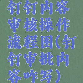 钉钉内容审核操作流程图(钉钉审批内容咋写)